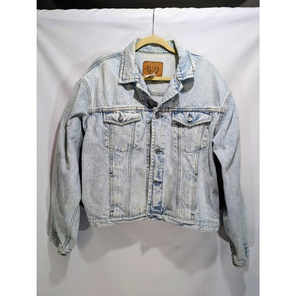 Vintage GAP Denim Jacket XL Oversized Light Wash Distressed - Picture 1 of 8